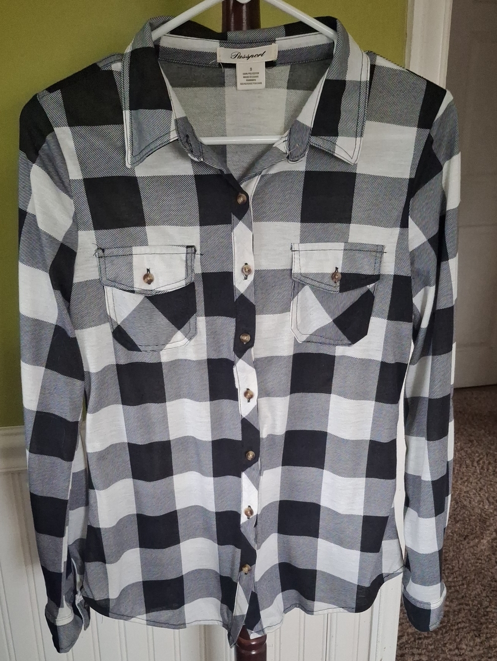 Passport Black and White Plaid Button-Down Shirt